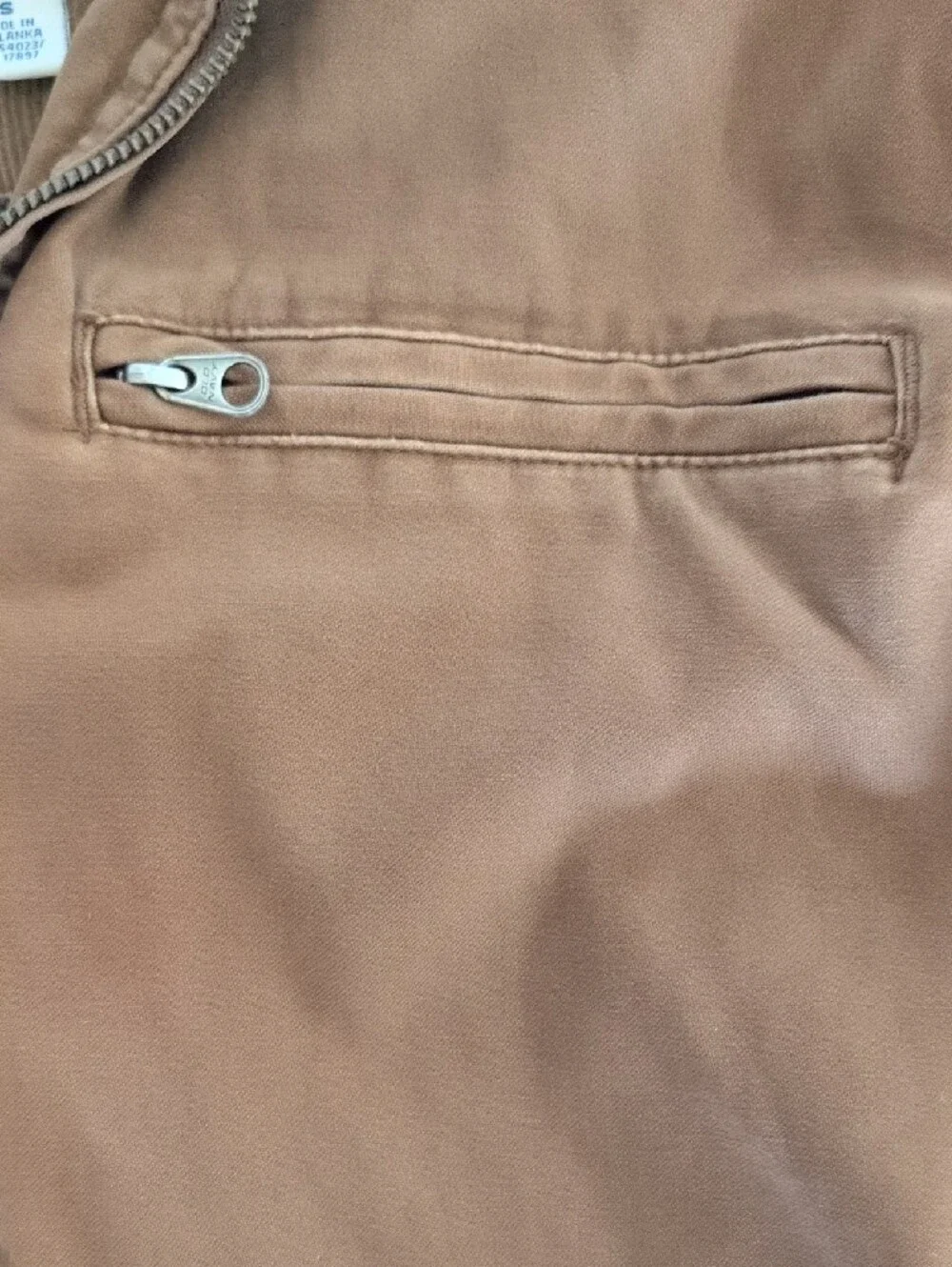 Early 2000s Old Navy Brown Men's Military Field Jacket with Zip Chest Pocket